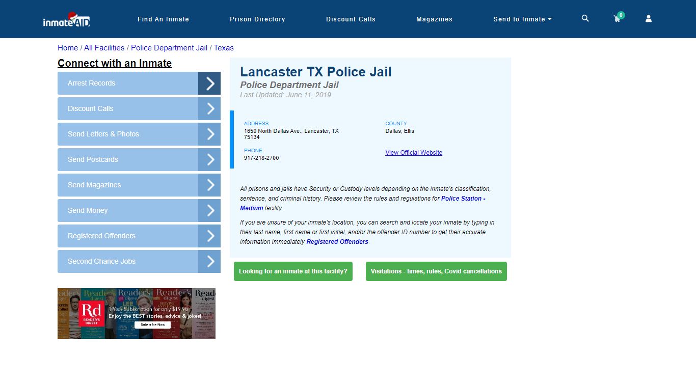 Lancaster TX Police Jail & Inmate Search - Lancaster, TX