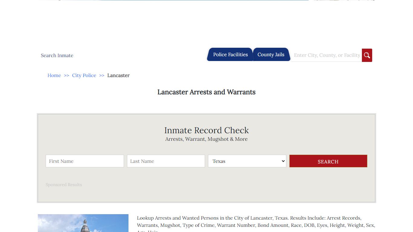 Lancaster Arrests and Warrants | Jail Roster Search